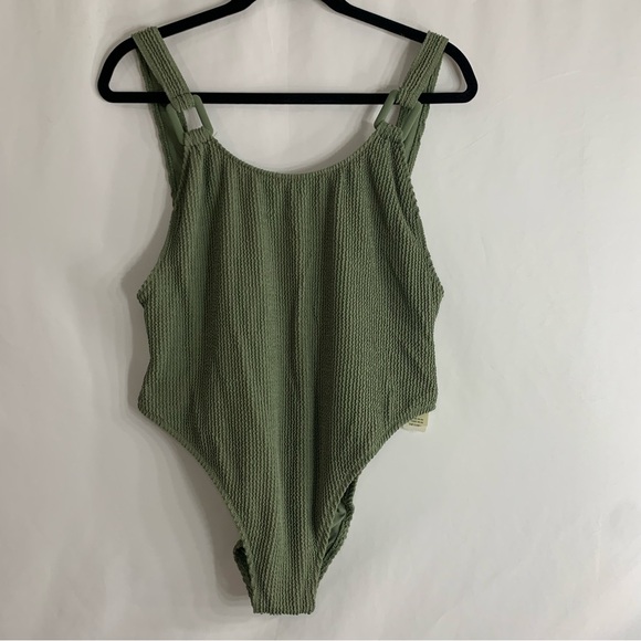 aerie Other - NWT Aerie Crinkle Birthday Scoop Cheekiest One Piece Olive Swimsuit, size M & XL